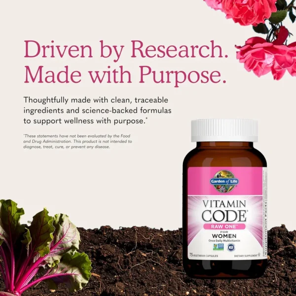 MULTIVITAMÍNICO GARDEN OF LIFE VITAMIN CODE RAW ONE FOR WOMEN 75 CÁPSULAS