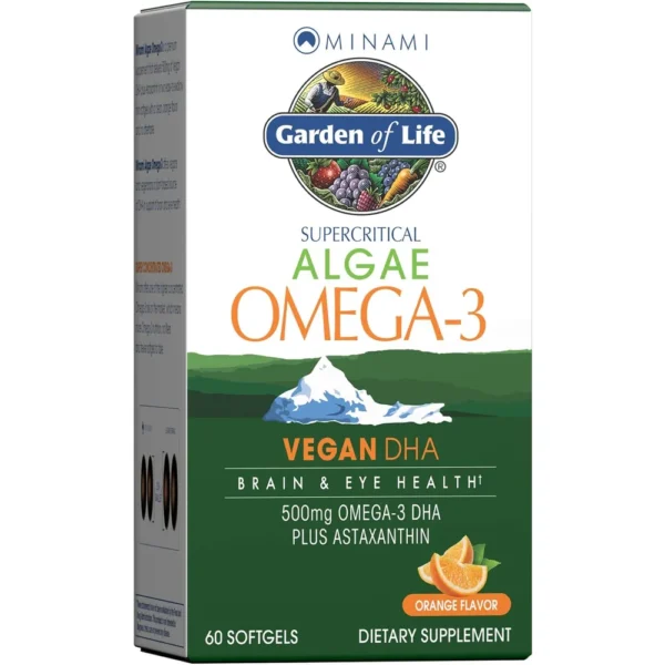 OMEGA 3 DHA VEGANO GARDEN OF LIFE MINAMI ALGAE 500 MG NARANJA 60 CÁPSULAS