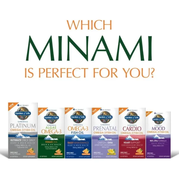 OMEGA 3 DHA VEGANO GARDEN OF LIFE MINAMI ALGAE 500 MG NARANJA 60 CÁPSULAS