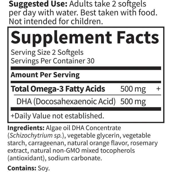 OMEGA 3 DHA VEGANO GARDEN OF LIFE MINAMI ALGAE 500 MG NARANJA 60 CÁPSULAS