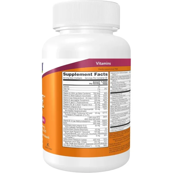 EVE MULTIVITAMÍNICO PARA MUJER NOW FOODS 90 CÁPSULAS BLANDAS
