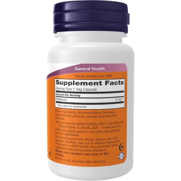 MELATONINA NOW FOODS 5 MG 60 CÁPSULAS