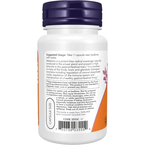 MELATONINA NOW FOODS 5 MG 60 CÁPSULAS