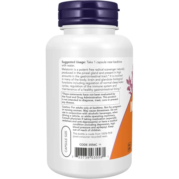 MELATONINA NOW FOODS 5 MG 180 CÁPSULAS