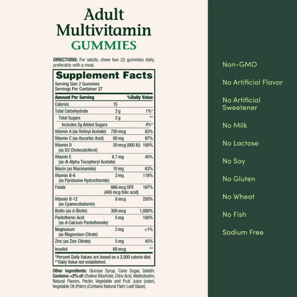 MULTIVITAMÍNICO ADULTOS NATURE'S BOUNTY 75 GOMITAS