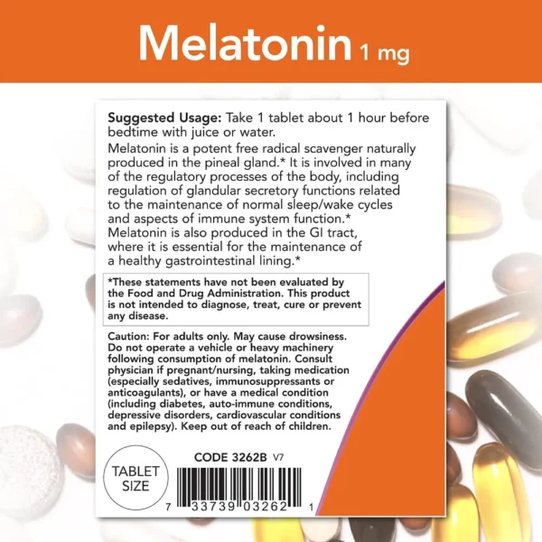 MELATONINA NOW FOODS 1 MG TR COMPLEX 100 TABLETAS | PACK 2