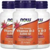 VITAMINA D3 NOW FOODS 5000 UI 120 CÁPSULAS BLANDAS | PACK 3