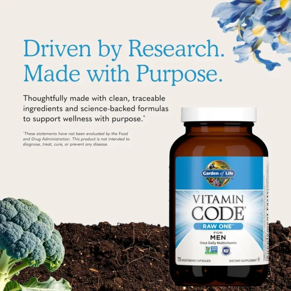 MULTIVITAMÍNICO GARDEN OF LIFE VITAMIN CODE RAW ONE FOR MEN 75 CÁPSULAS