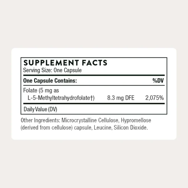 5-MTHF THORNE 5 MG 60 CÁPSULAS
