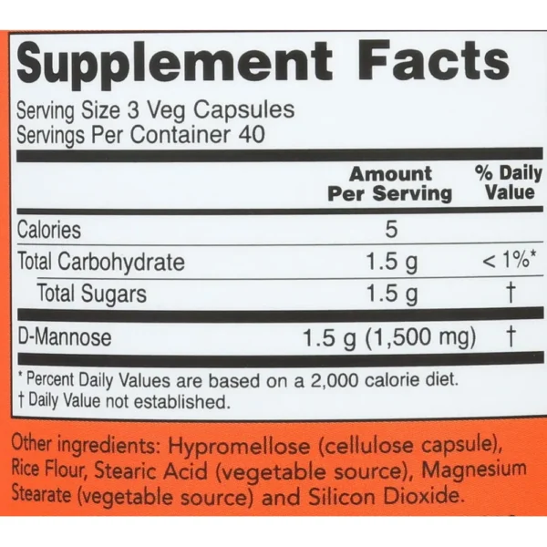 D-MANOSA NOW FOODS 500 MG 120 CÁPSULAS | PACK 3