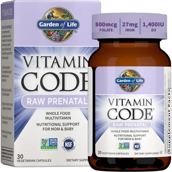 MULTIVITAMÍNICO GARDEN OF LIFE VITAMIN CODE RAW PRENATAL 30 CÁPSULAS