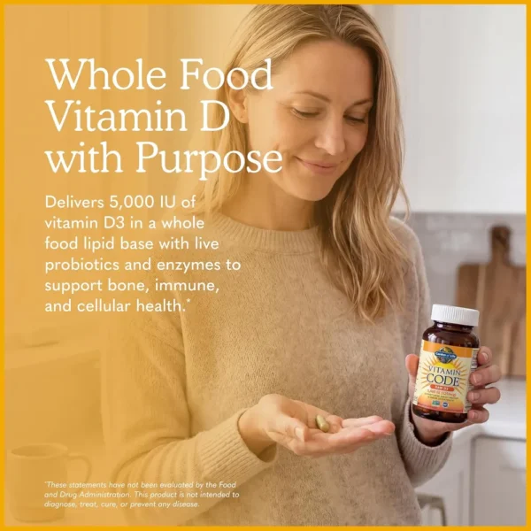 VITAMINA D3 GARDEN OF LIFE VITAMIN CODE RAW 5000 UI 60 CÁPSULAS