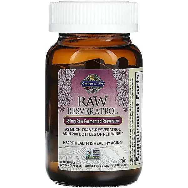 RESVERATROL GARDEN OF LIFE RAW 350 MG 60 CÁPSULAS