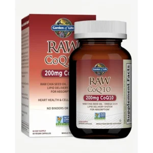 COENZIMA Q10 GARDEN OF LIFE RAW 200 MG + OMEGA 3-6-9 60 CÁPSULAS