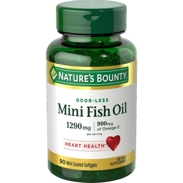 MINI OMEGA 3 NATURE'S BOUNTY + ACEITE DE PESCADO 1290 MG 90 CÁPSULAS BLANDAS