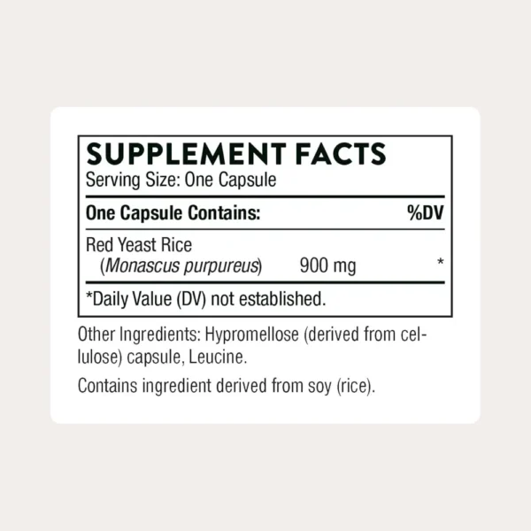 RED YEAST RICE THORNE 900 MG 120 CÁPSULAS