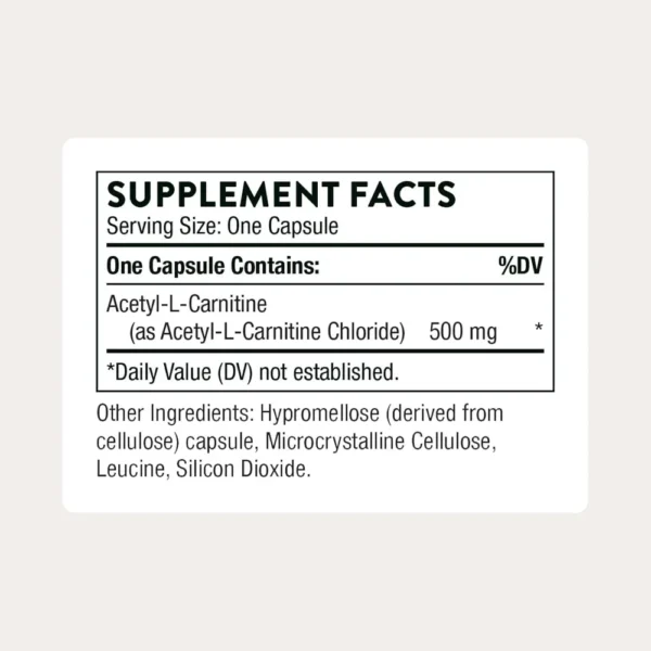 ACETIL-L-CARNITINA THORNE 500 MG 60 CÁPSULAS