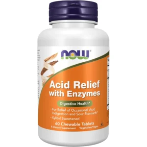 ACID RELIEF NOW FOODS CON ENZIMAS 60 MASTICABLES