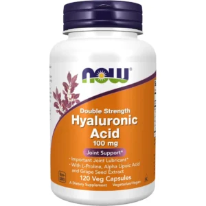ÁCIDO HIALURÓNICO NOW FOODS 100 MG CON L-PROLINA + ÁCIDO ALFA LIPOICO 120 CÁPSULAS