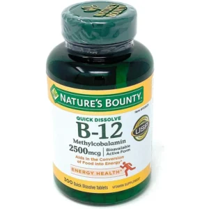 b007b339z2_1.webp VITAMINA B12 QUICK DISSOLVE NATURE'S BOUNTY 2500 MCG CEREZA 300 TABLETAS