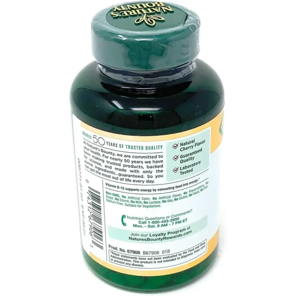 VITAMINA B12 QUICK DISSOLVE NATURE'S BOUNTY 2500 MCG CEREZA 300 TABLETAS