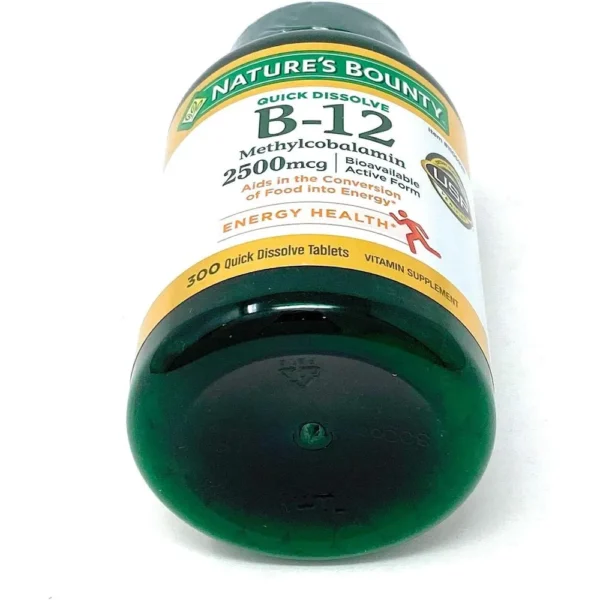 VITAMINA B12 QUICK DISSOLVE NATURE'S BOUNTY 2500 MCG CEREZA 300 TABLETAS