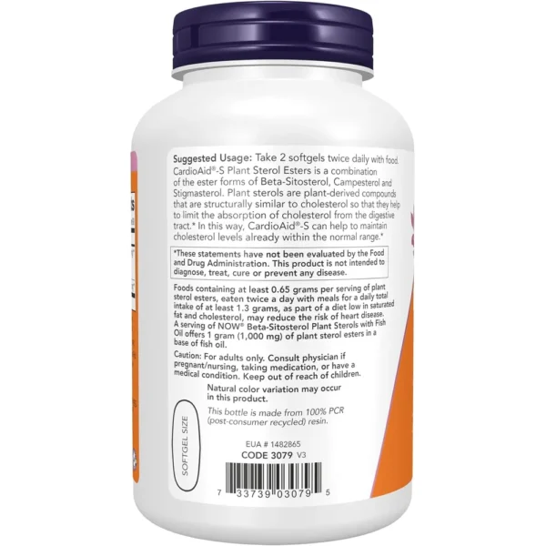 BETA-SITOSTEROL NOW FOODS CON ACEITE DE PESCADO 180 CÁPSULAS
