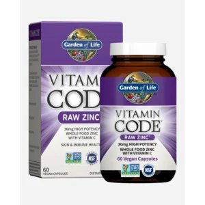 ZINC GARDEN OF LIFE VITAMIN CODE RAW 30 MG + VITAMINA C 60 CÁPSULAS
