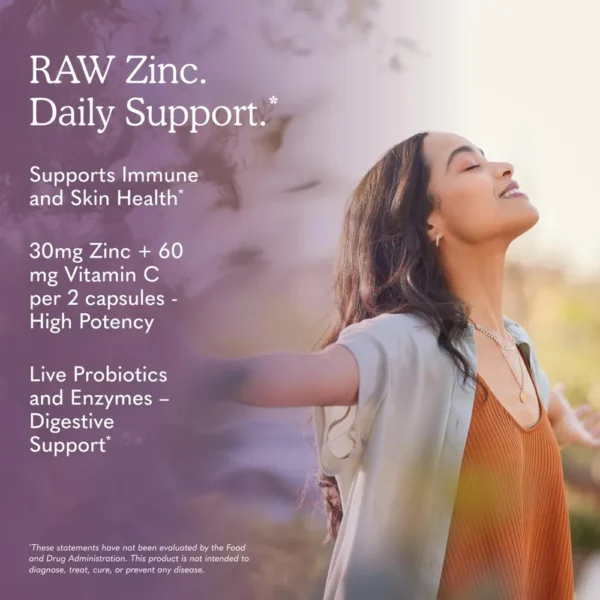 ZINC GARDEN OF LIFE VITAMIN CODE RAW 30 MG + VITAMINA C 60 CÁPSULAS