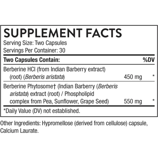 BERBERINA THORNE PHYTOSOME + HCL 60 CÁPSULAS