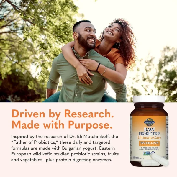 PROBIÓTICO GARDEN OF LIFE RAW ULTIMATE CARE 100 BILLONES 34 CEPAS 30 CÁPSULAS