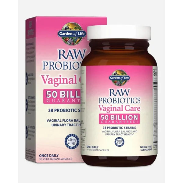 PROBIÓTICO GARDEN OF LIFE RAW VAGINAL CARE 50 BILLONES 38 CEPAS 30 CÁPSULAS