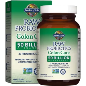 PROBIÓTICO GARDEN OF LIFE RAW COLON CARE 50 BILLONES 33 CEPAS 30 CÁPSULAS