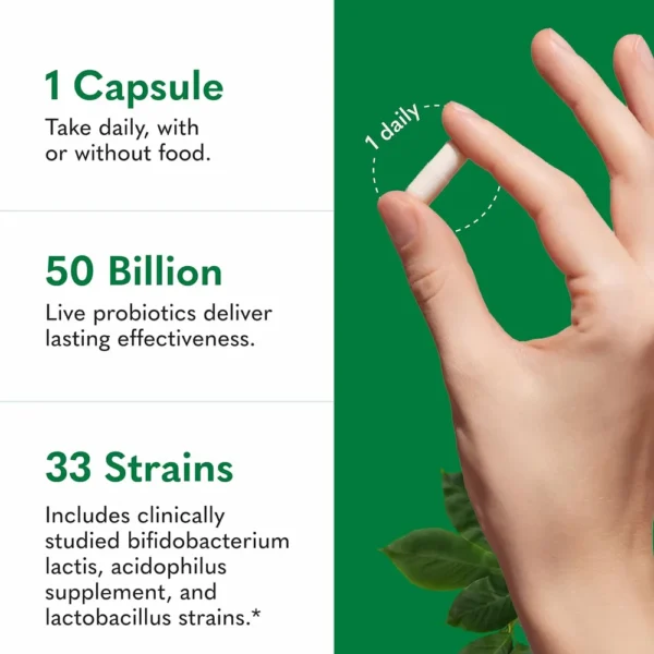 PROBIÓTICO GARDEN OF LIFE RAW COLON CARE 50 BILLONES 33 CEPAS 30 CÁPSULAS