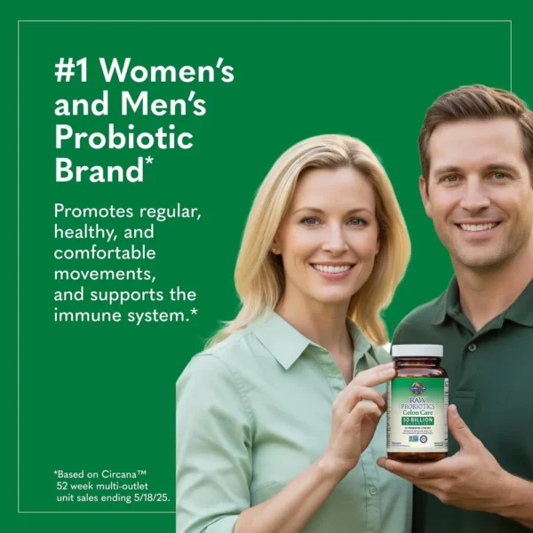 PROBIÓTICO GARDEN OF LIFE RAW COLON CARE 50 BILLONES 33 CEPAS 30 CÁPSULAS
