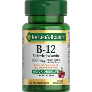 b00bd0uw6s_1.webp VITAMINA B12 METILCOBALAMINA NATURE'S BOUNTY 1000 MCG 60 TABLETAS