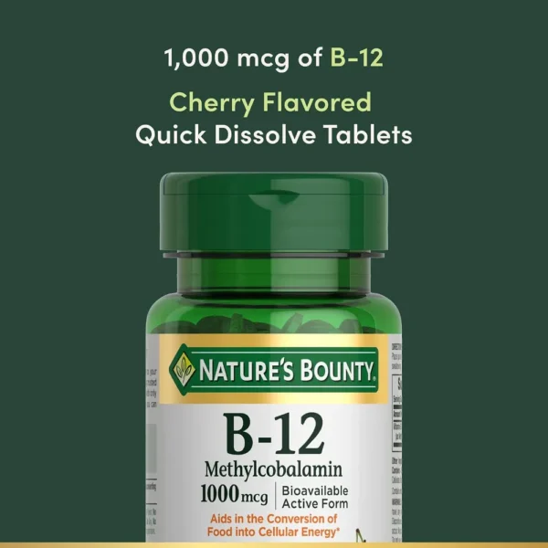 VITAMINA B12 METILCOBALAMINA NATURE'S BOUNTY 1000 MCG 60 TABLETAS