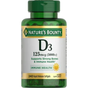 VITAMINA D3 NATURE'S BOUNTY 5000 UI 240 CÁPSULAS BLANDAS