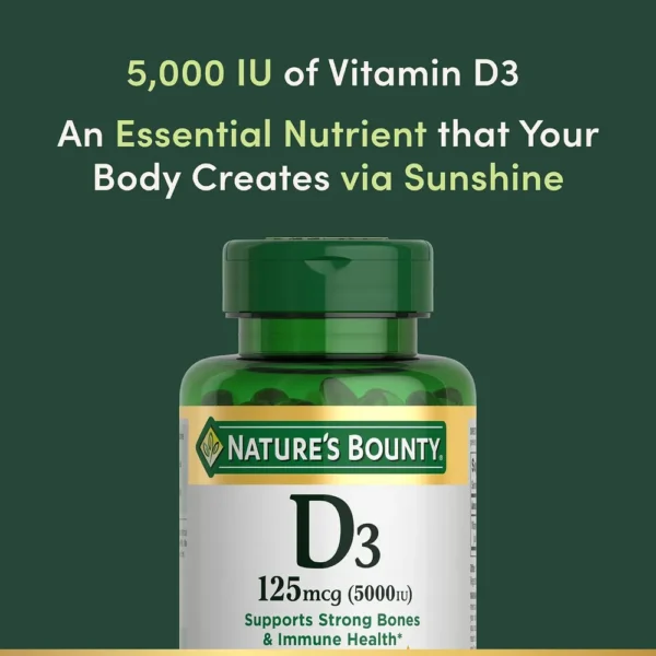 VITAMINA D3 NATURE'S BOUNTY 5000 UI 240 CÁPSULAS BLANDAS