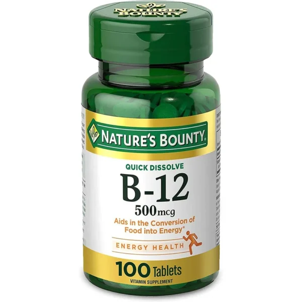 VITAMINA B12 NATURE'S BOUNTY 500 MCG 100 TABLETAS | PACK 3