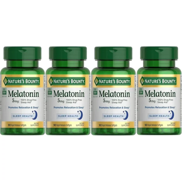MELATONINA NATURE'S BOUNTY 5 MG 90 CÁPSULAS BLANDAS | PACK 4