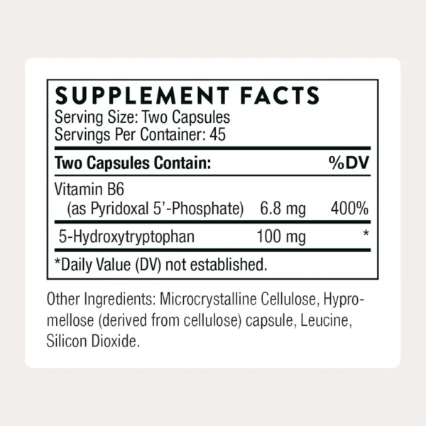 5-HTP THORNE 100 MG + VITAMINA B6 90 CÁPSULAS