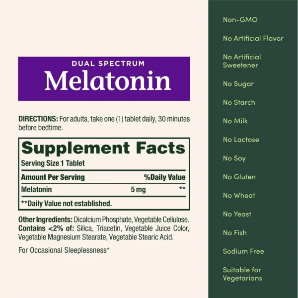 b00h2fg8rk_5.webp MELATONINA DUAL SPECTRUM NATURE'S BOUNTY 5 MG 60 TABLETAS
