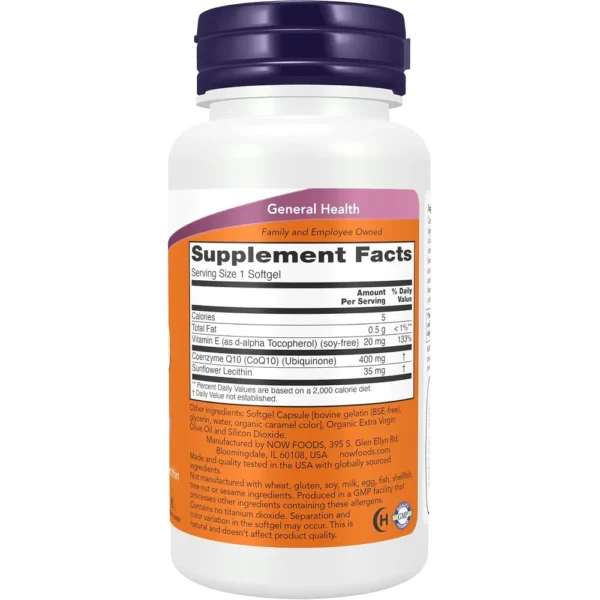 COQ10 NOW FOODS 400 MG 30 CÁPSULAS BLANDAS