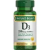 VITAMINA D3 NATURE'S BOUNTY 10000 UI 72 CÁPSULAS BLANDAS | PACK 4