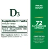 VITAMINA D3 NATURE'S BOUNTY 10000 UI 72 CÁPSULAS BLANDAS | PACK 4