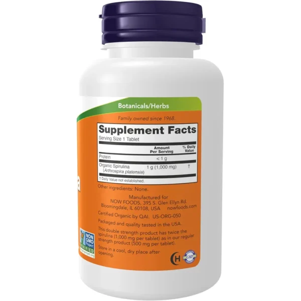 b00hcbn674_2.webp ESPIRULINA ORGÁNICA NOW FOODS 1000 MG 120 TABLETAS