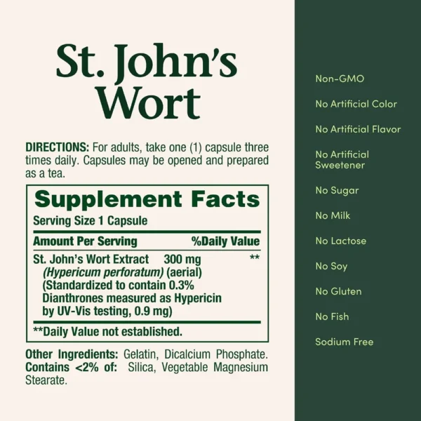 HIERBA DE SAN JUAN NATURE'S BOUNTY 300 MG 100 CÁPSULAS