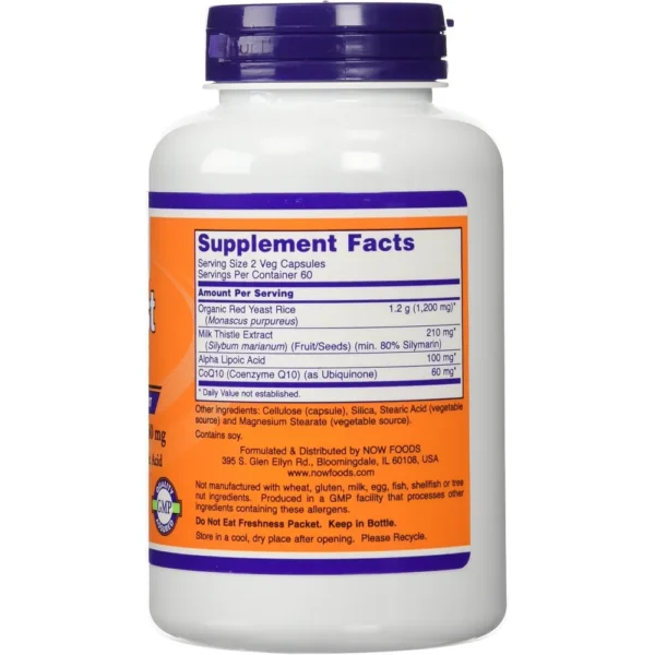 ARROZ DE LEVADURA ROJA NOW FOODS 600 MG + COQ10 30 MG 120 CÁPSULAS | PACK 2
