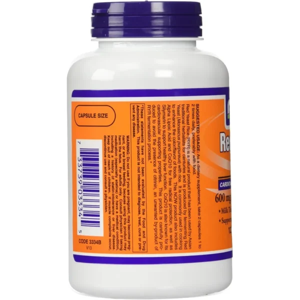 ARROZ DE LEVADURA ROJA NOW FOODS 600 MG + COQ10 30 MG 120 CÁPSULAS | PACK 2